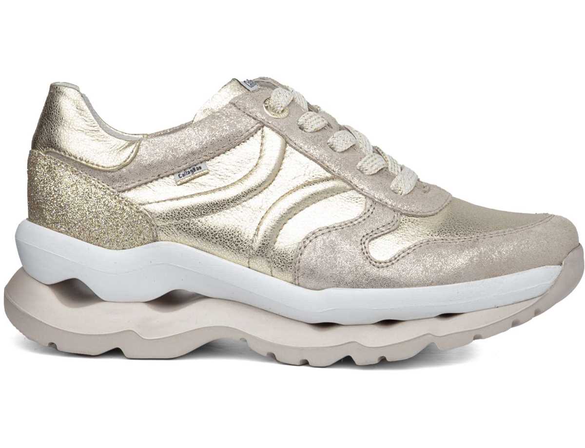 Callaghan 18820 Sole Spor Ayakkabı Kadın Beyaz Bej Rengi Altın | BYQ4916MZ
