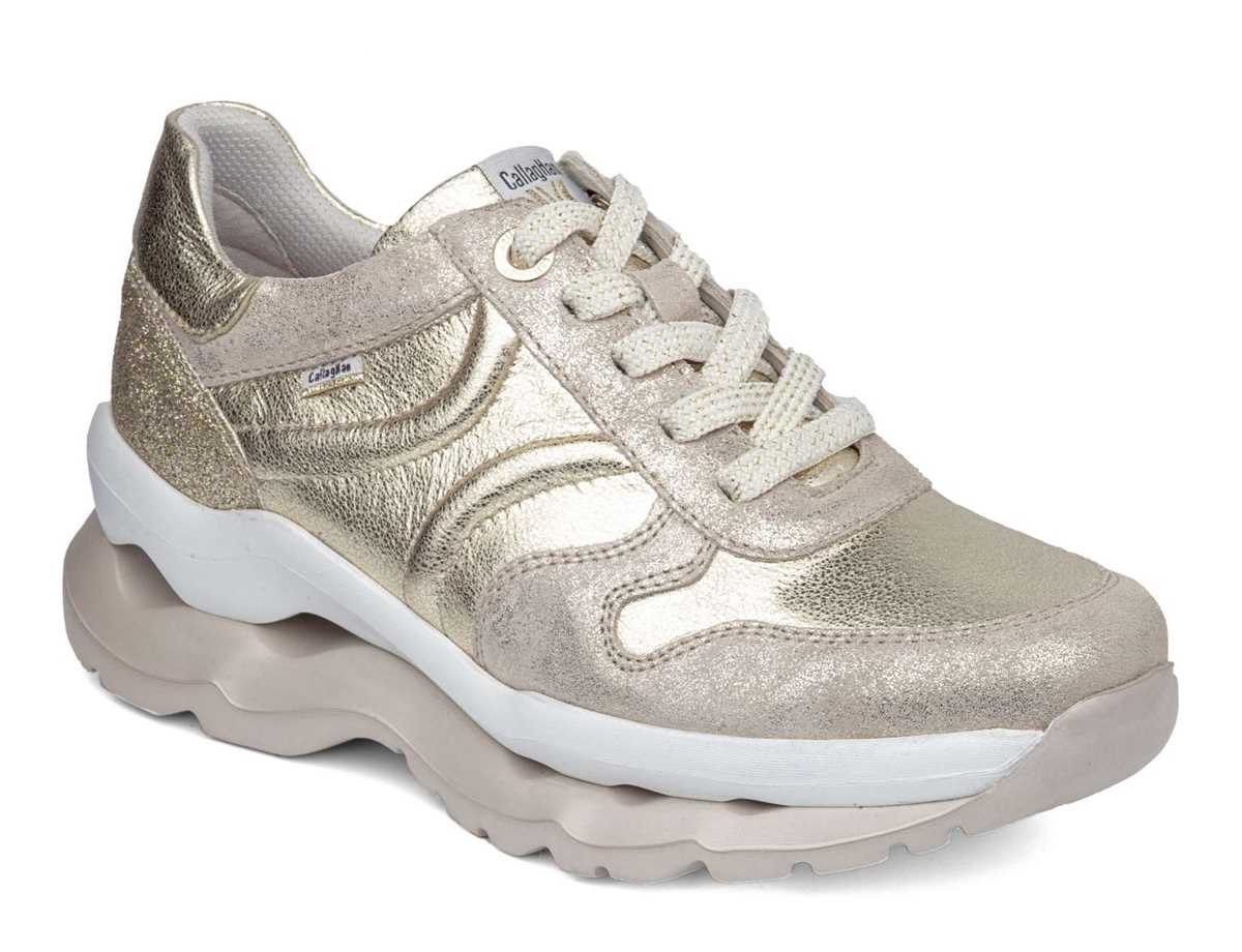 Callaghan 18820 Sole Spor Ayakkabı Kadın Beyaz Bej Rengi Altın | BYQ4916MZ