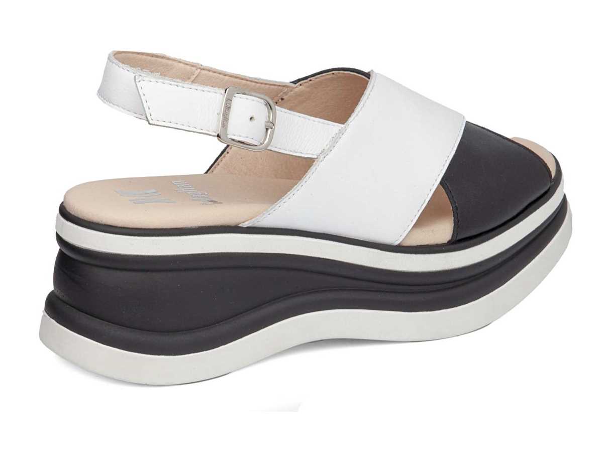 Callaghan 30108 Daniela Platform Sandalet Kadın Beyaz Siyah | XSC5391RK